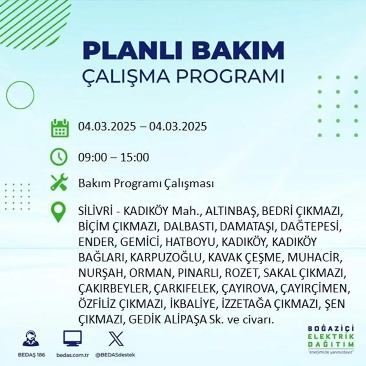 Bu ilçelerde oturanlar dikkat! İstanbul'un 21 ilçesinde elektrik kesintisi (4 Mart BEDAŞ planlı kesinti programı) - 52