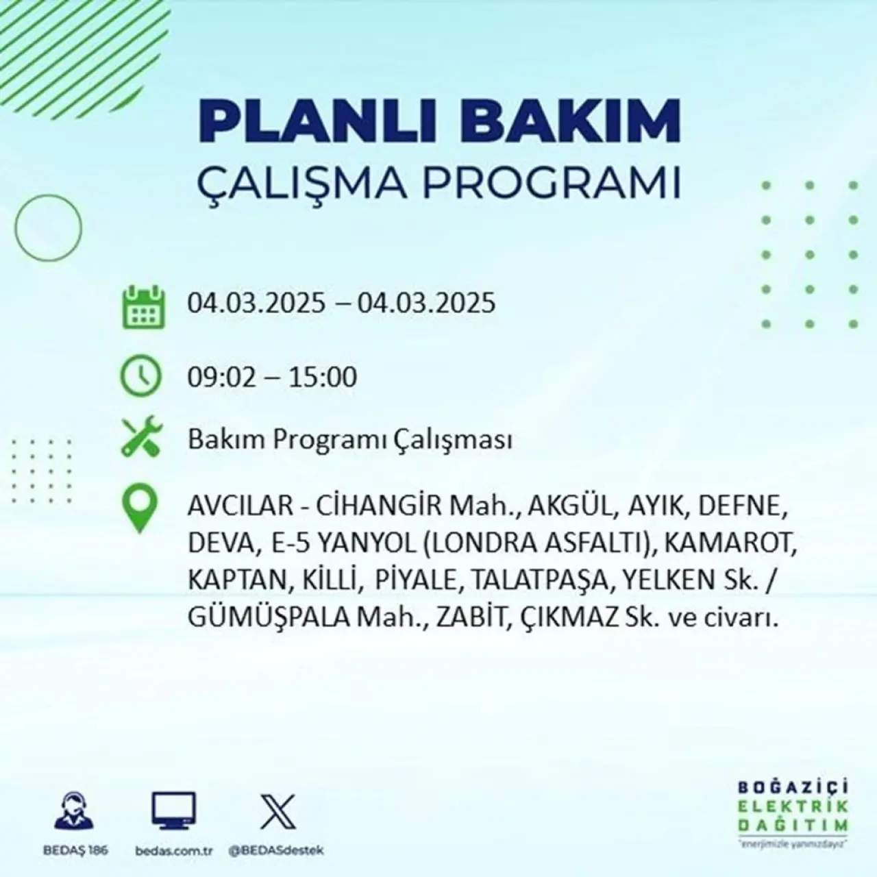 Bu ilçelerde oturanlar dikkat! İstanbul'un 21 ilçesinde elektrik kesintisi (4 Mart BEDAŞ planlı kesinti programı) - 6