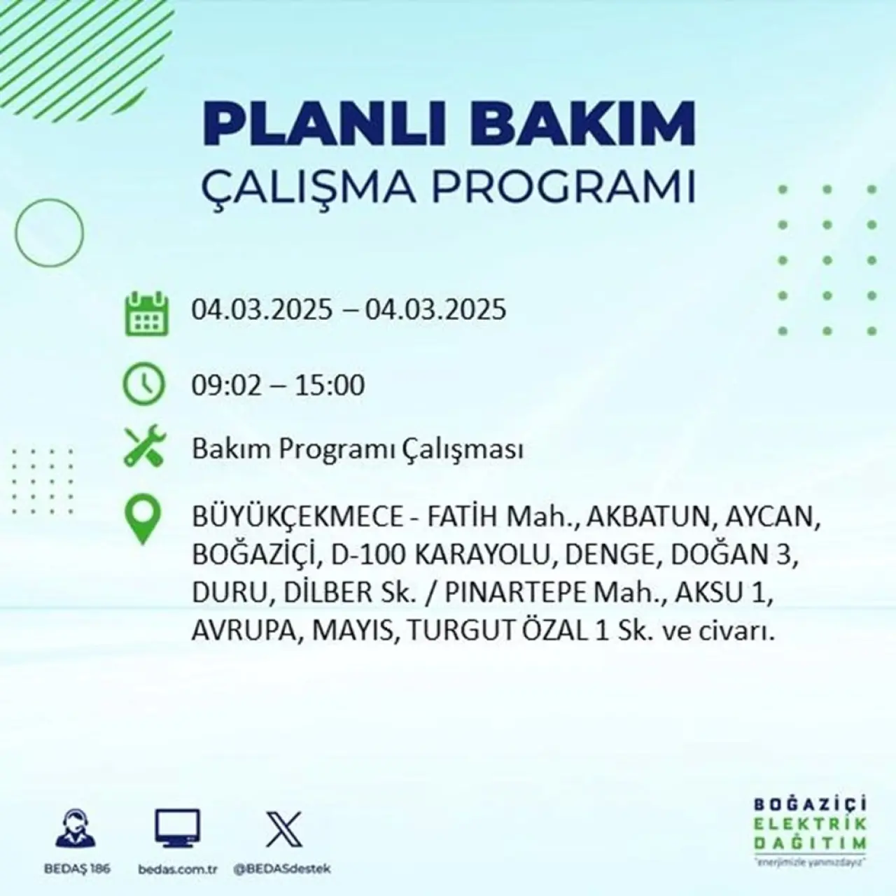 Bu ilçelerde oturanlar dikkat! İstanbul'un 21 ilçesinde elektrik kesintisi (4 Mart BEDAŞ planlı kesinti programı) - 28