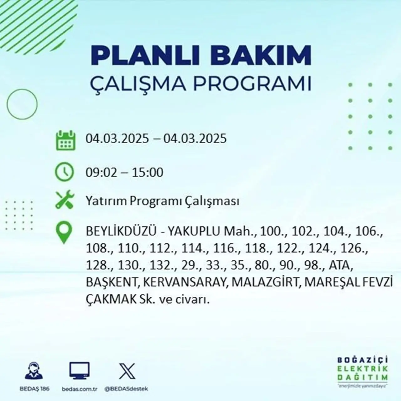 Bu ilçelerde oturanlar dikkat! İstanbul'un 21 ilçesinde elektrik kesintisi (4 Mart BEDAŞ planlı kesinti programı) - 24