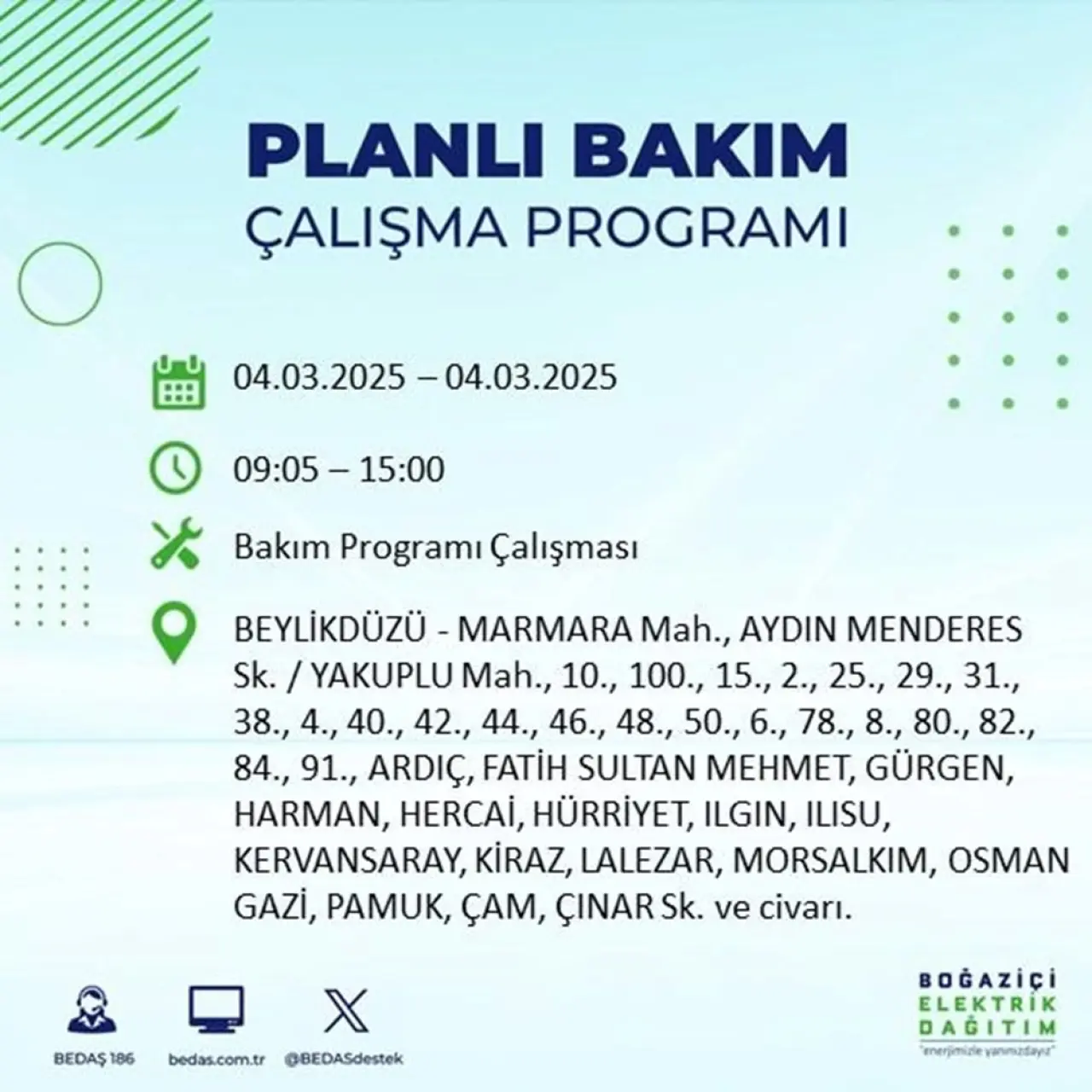 Bu ilçelerde oturanlar dikkat! İstanbul'un 21 ilçesinde elektrik kesintisi (4 Mart BEDAŞ planlı kesinti programı) - 23