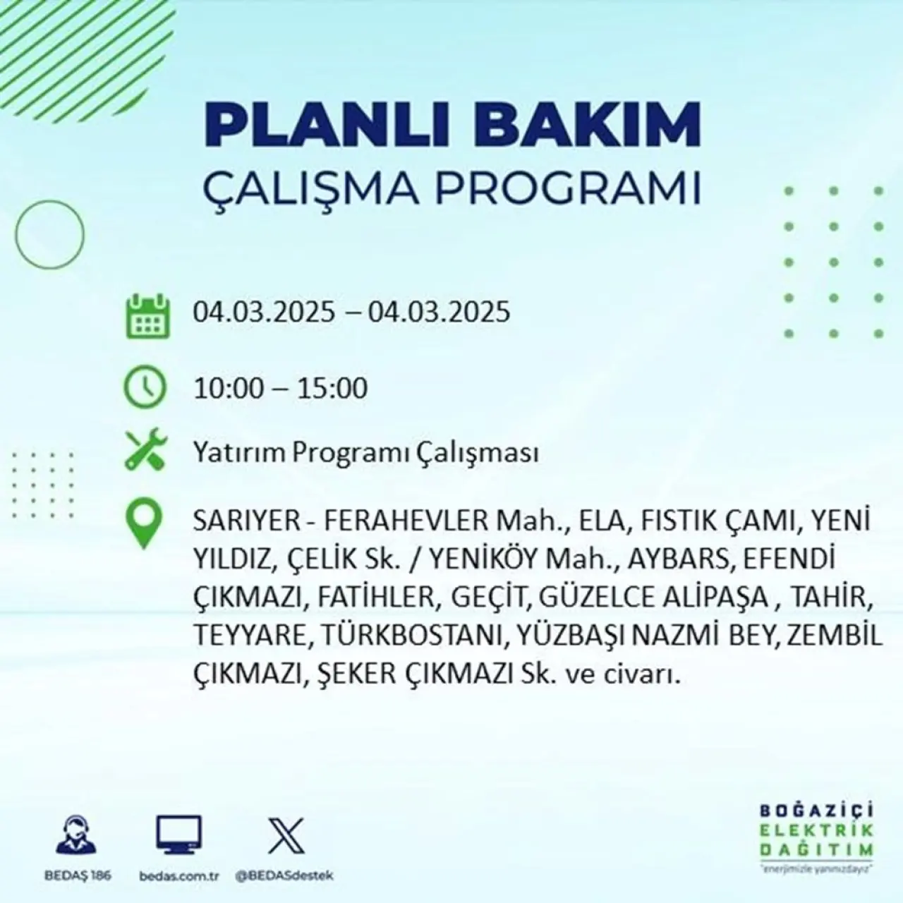 Bu ilçelerde oturanlar dikkat! İstanbul'un 21 ilçesinde elektrik kesintisi (4 Mart BEDAŞ planlı kesinti programı) - 50